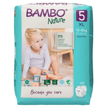 BAMBO Nature 5 dětské pleny 12-18 kg 22 kusů (Dětské plenkové kalhotky)