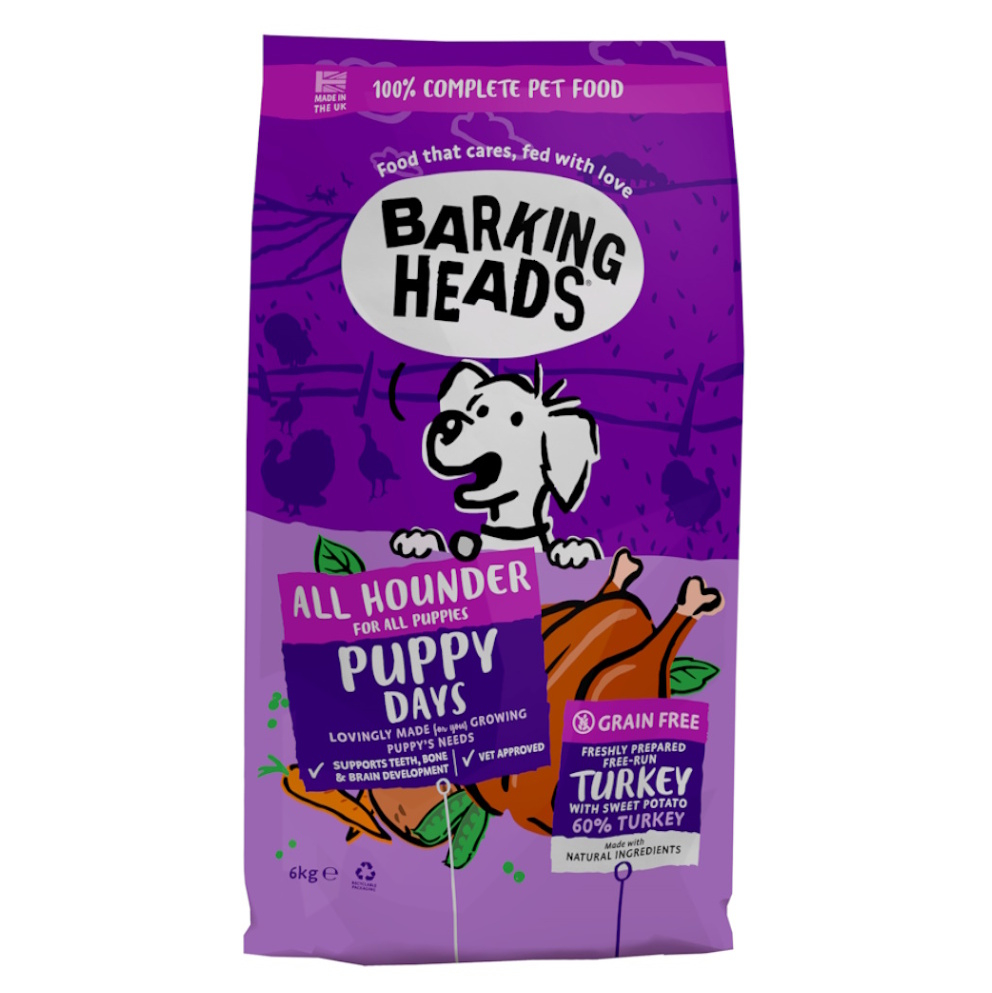 E-shop BARKING HEADS All Hounder Puppy Days Turkey granule pro štěňata 6 kg