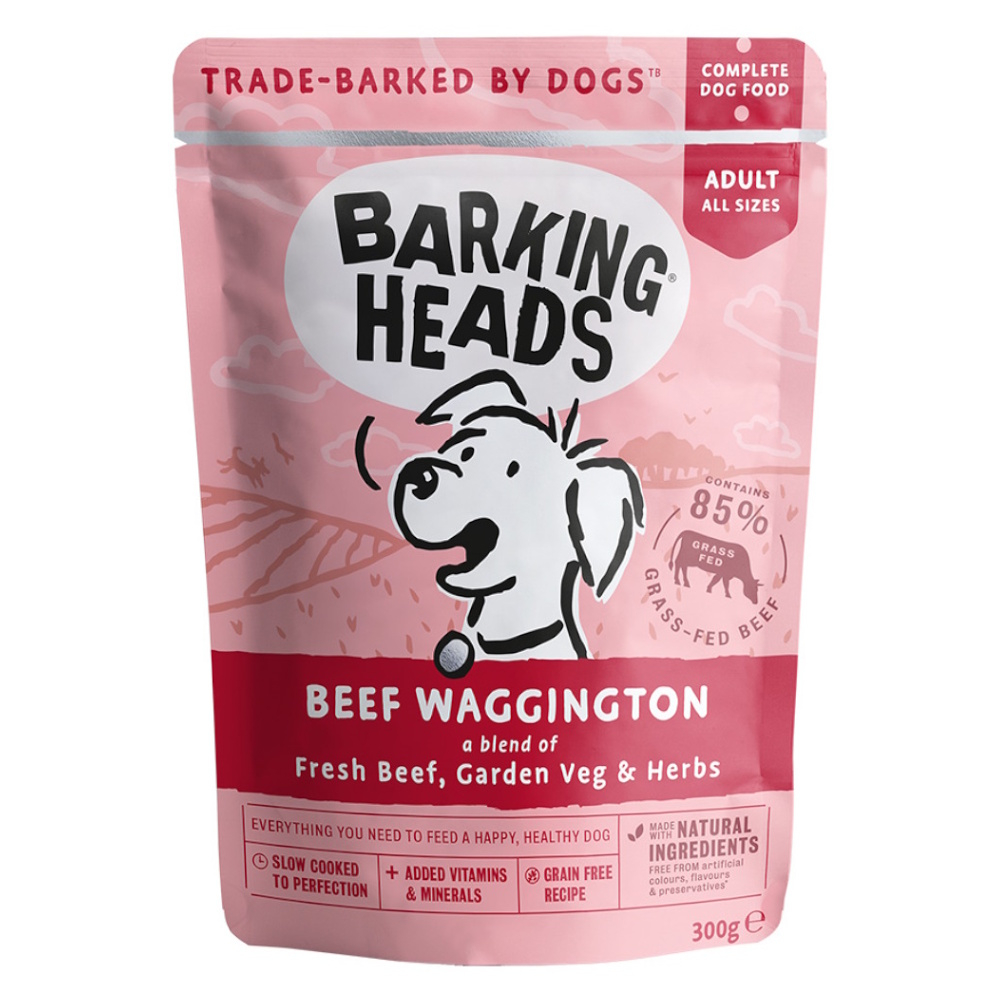 Levně BARKING HEADS Beef Waggington kapsička pro psy 300 g