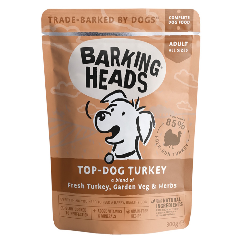 E-shop BARKING HEADS Top Dog Turkey kapsička pro psy 300 g