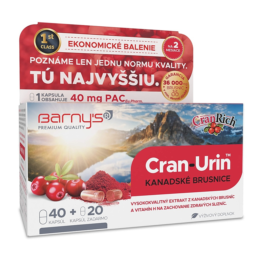 Barnys Cran-Urin megaPAC brusinky cps.60 koupíte na Lekarna.cz