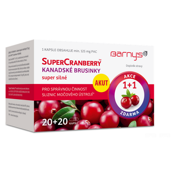 BARNY´S SuperCranberry kanadské brusinky super silné 20 + 20 kapslí ZDARMA