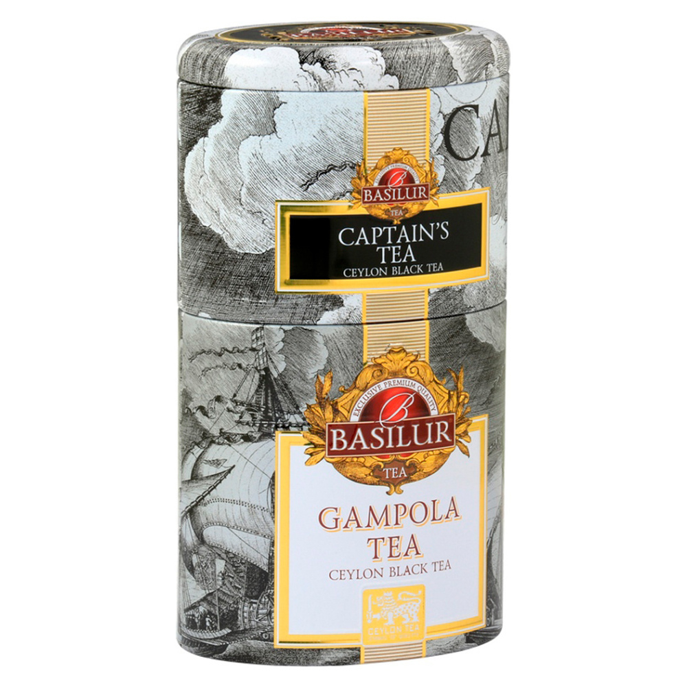 BASILUR 2v1 Captains & Gampola tea černý sypaný čaj v plechu 100 g