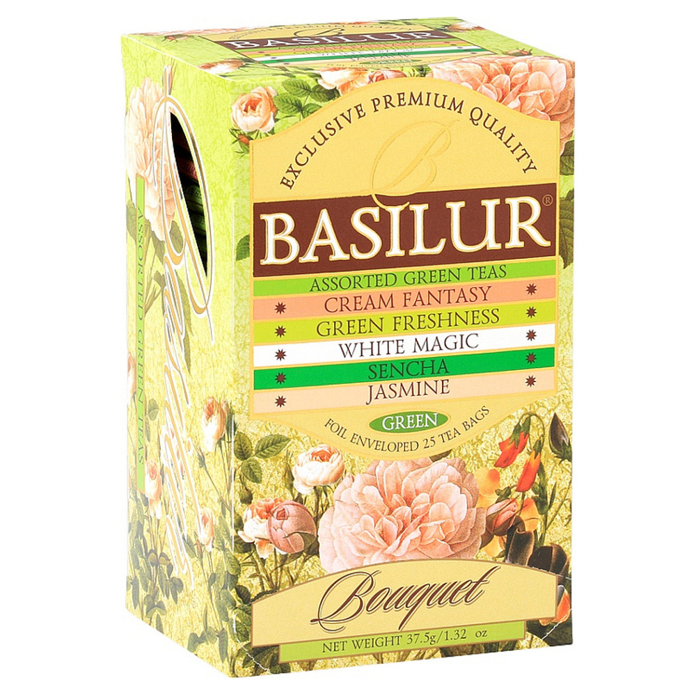 E-shop BASILUR Assorted Green Bouquet zelený čaj 25 sáčků