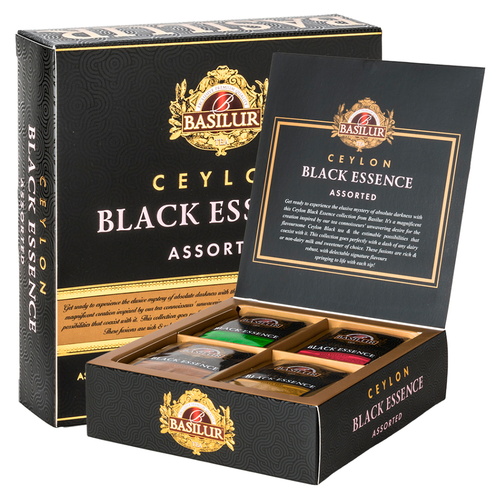 Levně BASILUR Black Essence Assorted přebal černý čaj 40 gastro sáčků