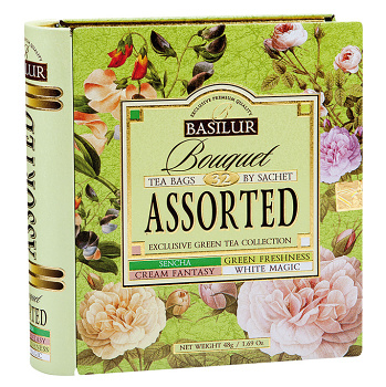 BASILUR Book assorted bouquet zelený čaj 32 sáčků