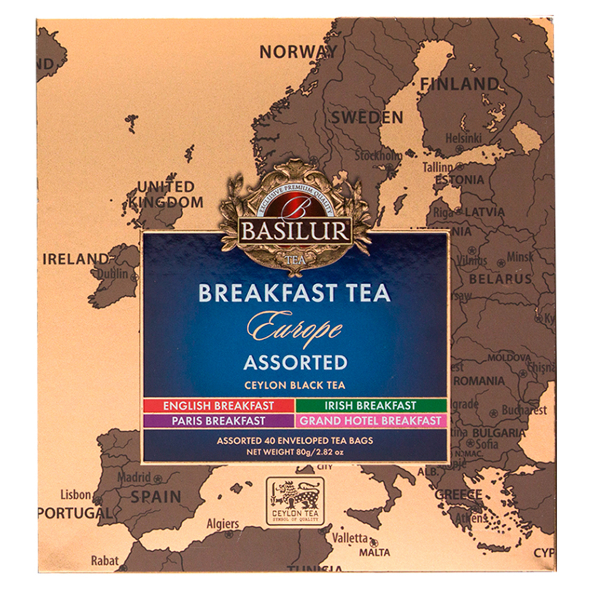 BASILUR Breakfast tea assorted europe černý čaj 40 sáčků