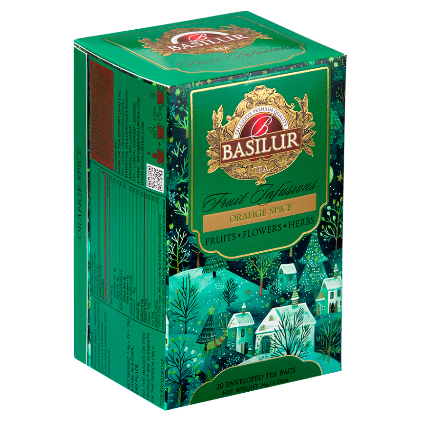 BASILUR Christmas fruit orange spice ovocný čaj 20 sáčků