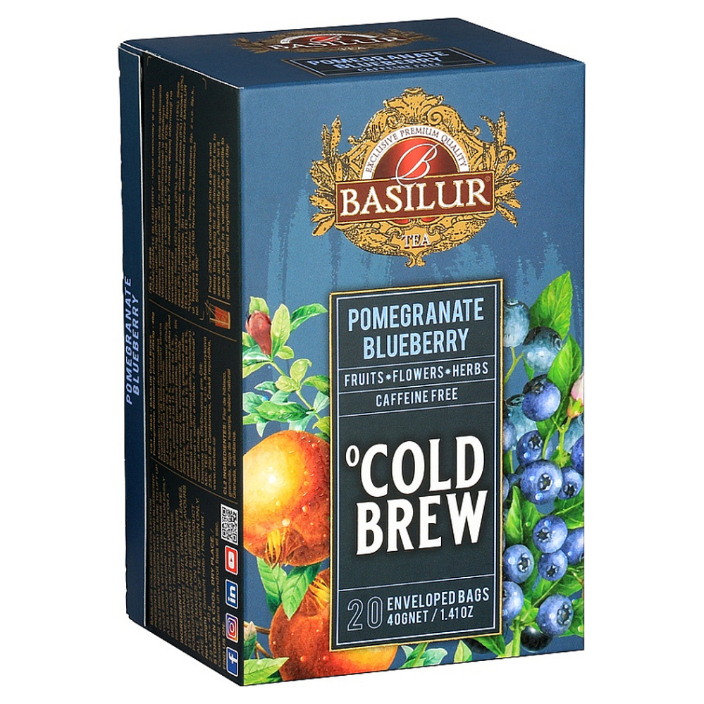 E-shop BASILUR Cold Brew Pomegranate Blueberry ovocný čaj 20 sáčků