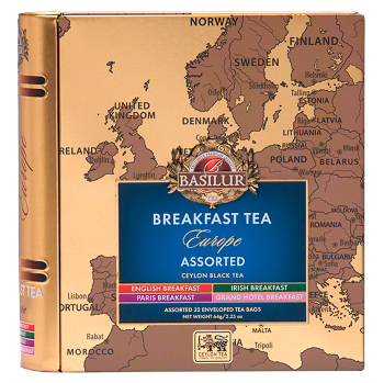 BASILUR European breakfast tea book assorted černý čaj 32 sáčků (Černé čaje)
