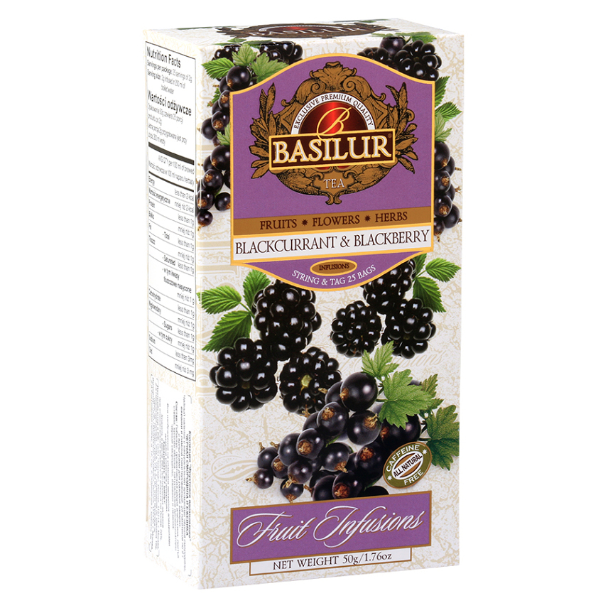E-shop BASILUR Fruit Blackcurrant & Blackberry ovocný čaj 25 sáčků