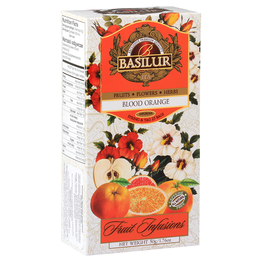 BASILUR Fruit Blood Orange ovocný čaj 25 sáčků