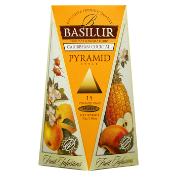 BASILUR Fruit Infusions Caribbean Cocktail pyramid ovocný čaj 15 sáčků
