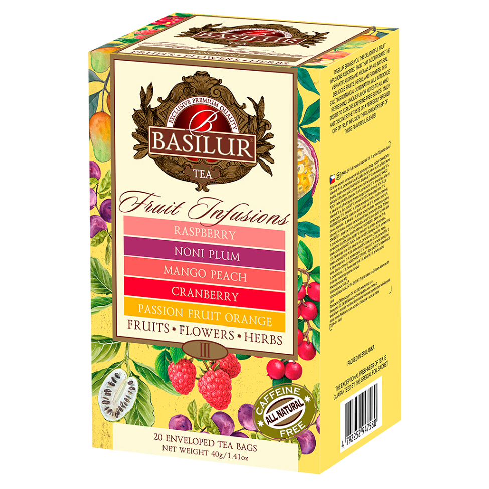 BASILUR Fruit infusions assorted III. variace ovocných čajů 20 sáčků