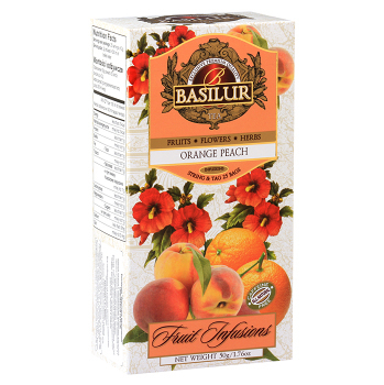 BASILUR Fruit orange peach ovocný čaj 25 nálevových sáčků