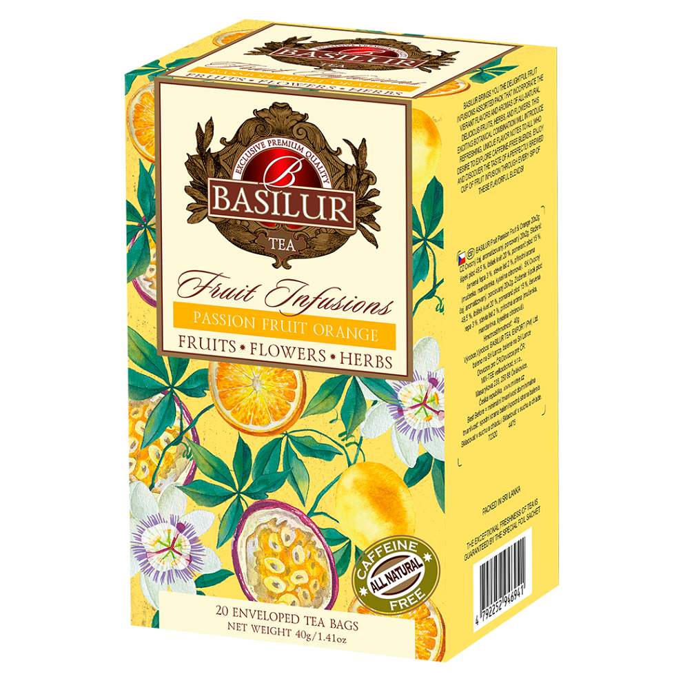E-shop BASILUR Fruit passion fruit & orange ovocný čaj 20 sáčků