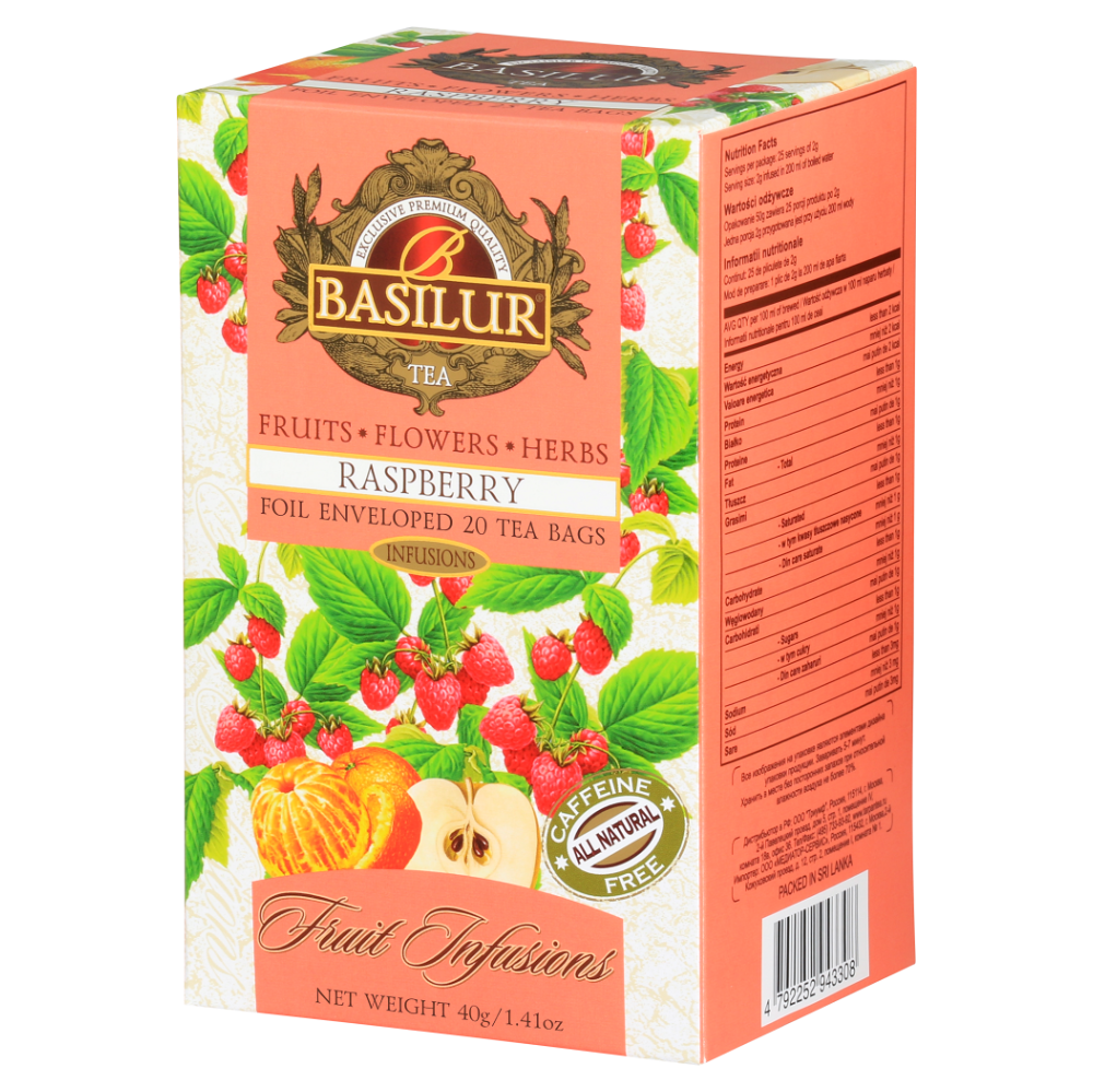 Levně BASILUR Fruit Raspberry ovocný čaj 20 sáčků