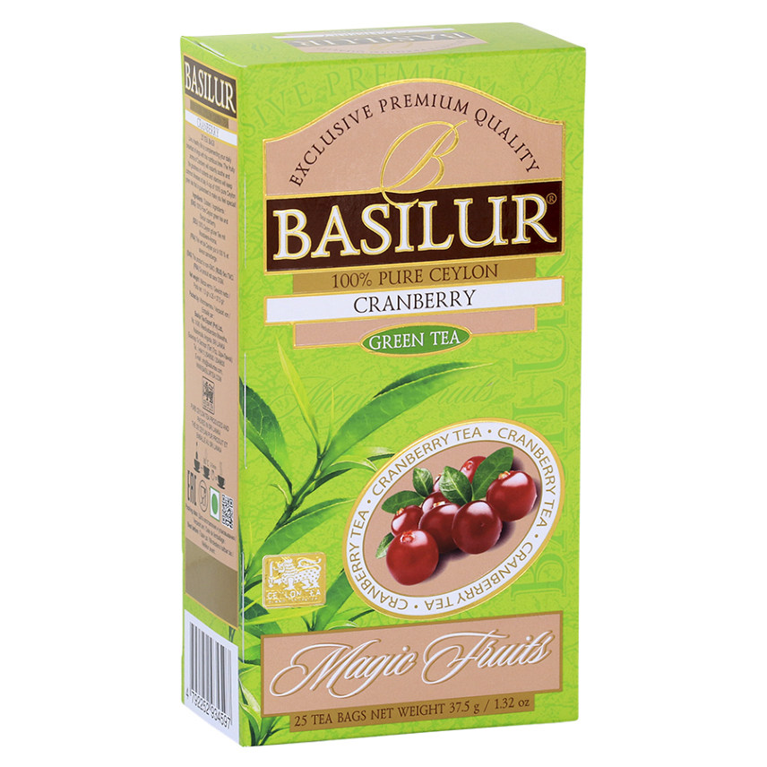 BASILUR Magic Green Cranberry zelený čaj 25 sáčků