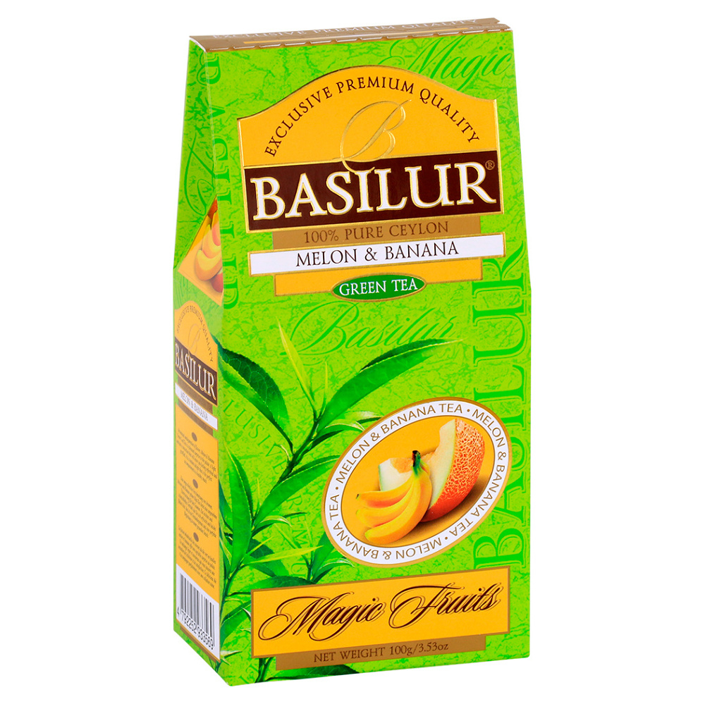 Levně BASILUR Magic green tea Melon & Banana sypaný čaj 100 g