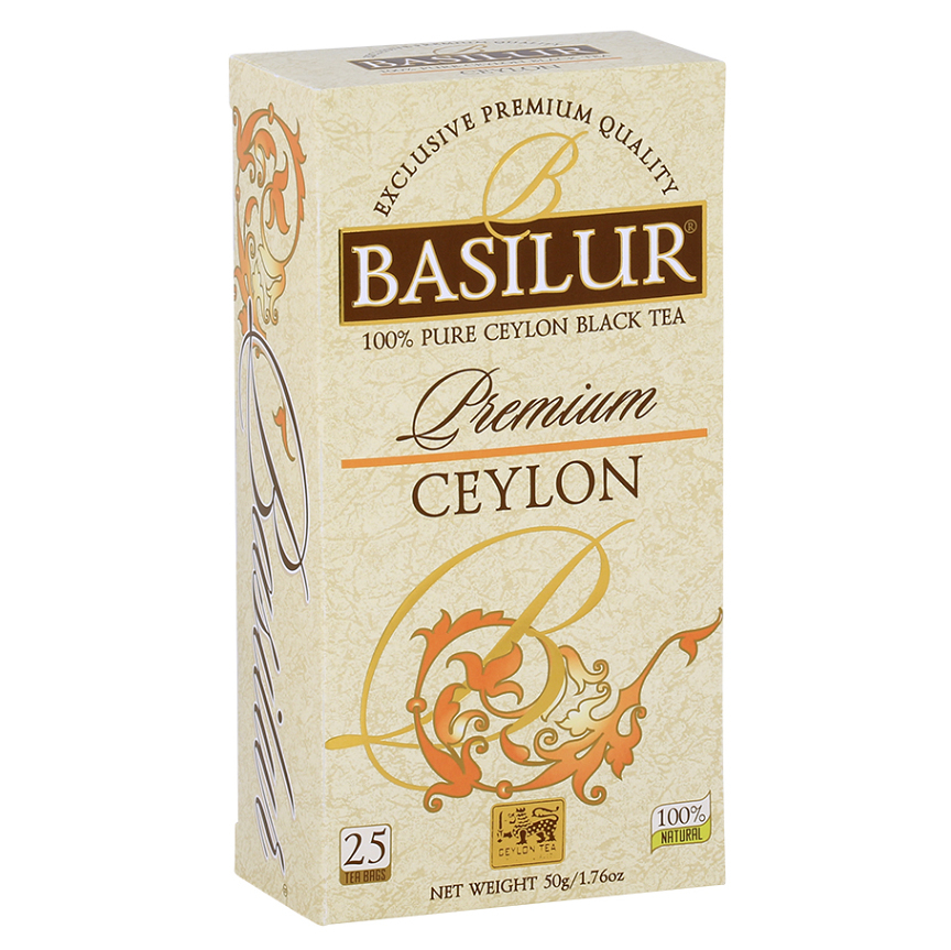 Levně BASILUR Premium Ceylon černý čaj 25 sáčků