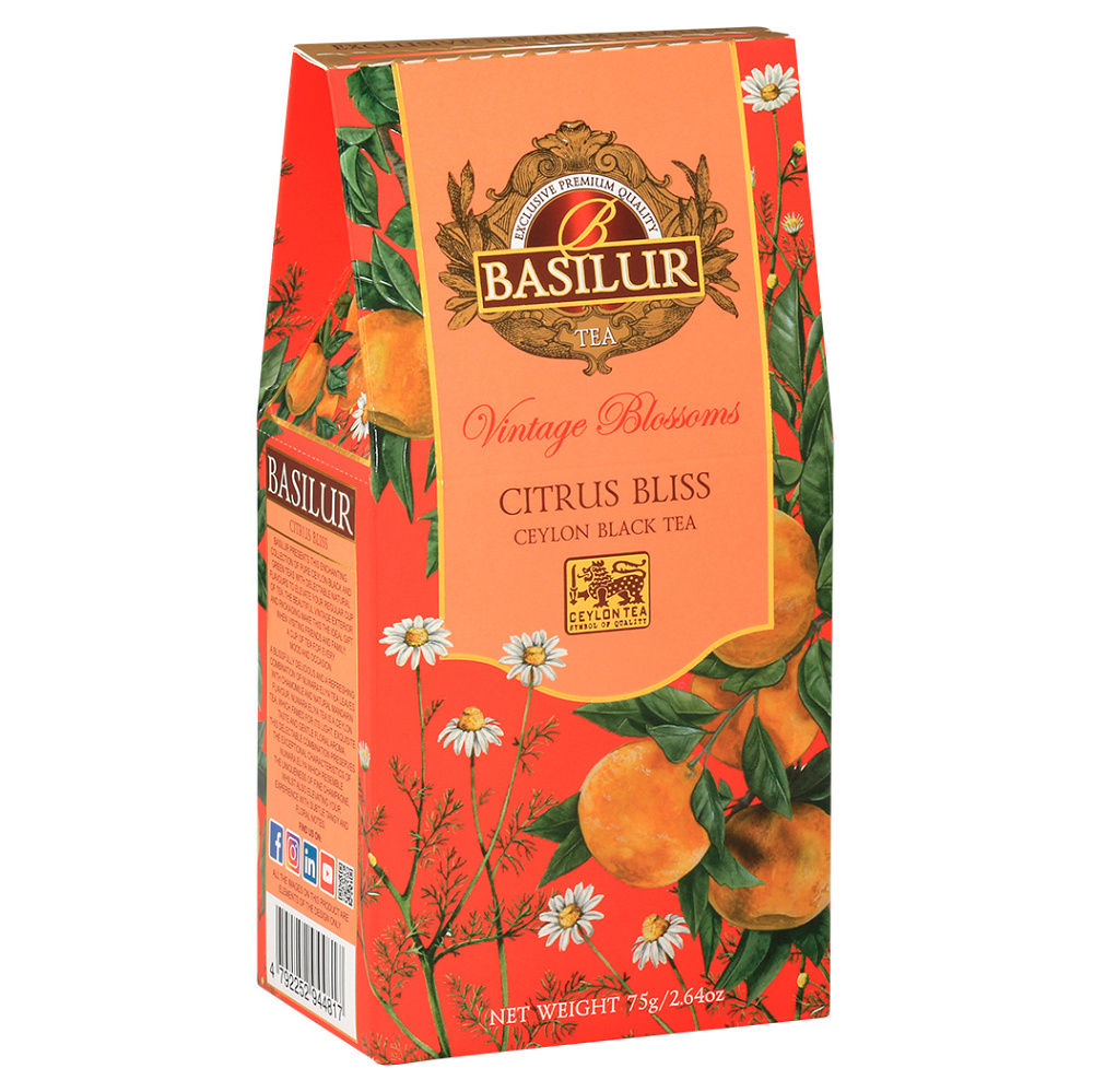 Levně BASILUR Vintage blossoms citrus bliss černý čaj sypaný 75 g