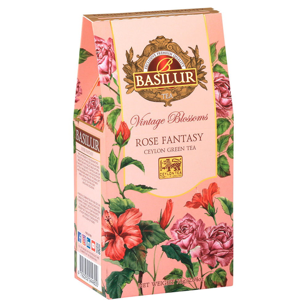 E-shop BASILUR Vintage blossoms rose fantasy zelený čaj sypaný 75 g