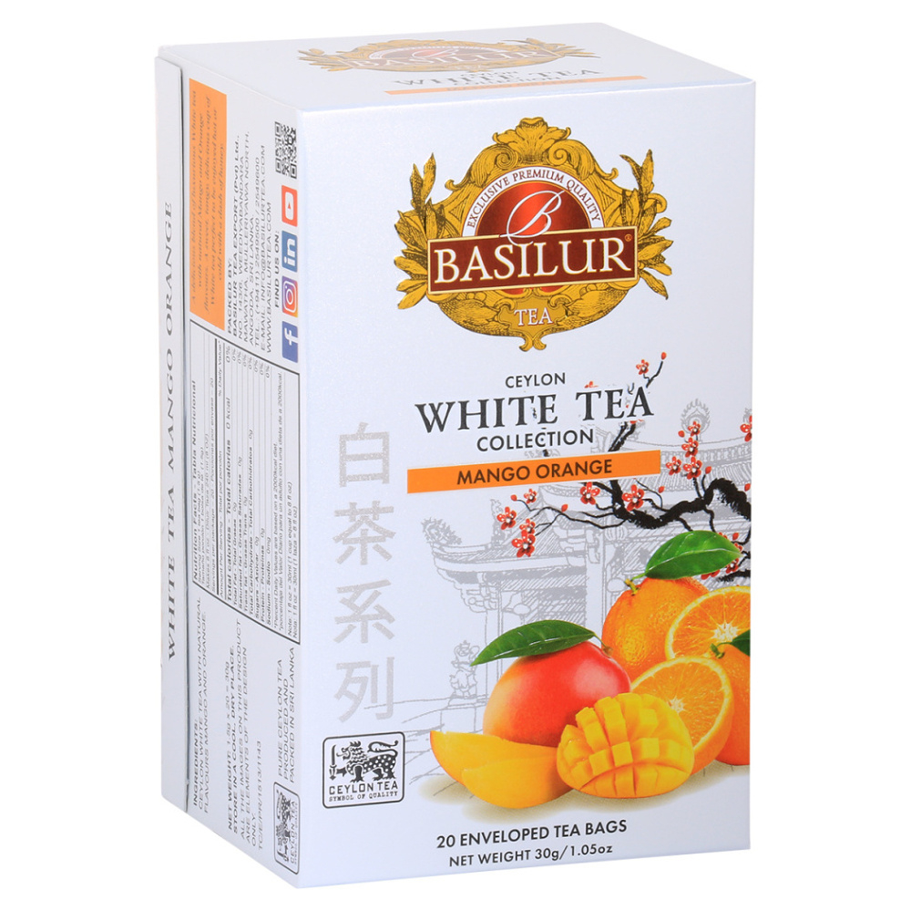 BASILUR White Tea Mango Orange bílý čaj 20 sáčků