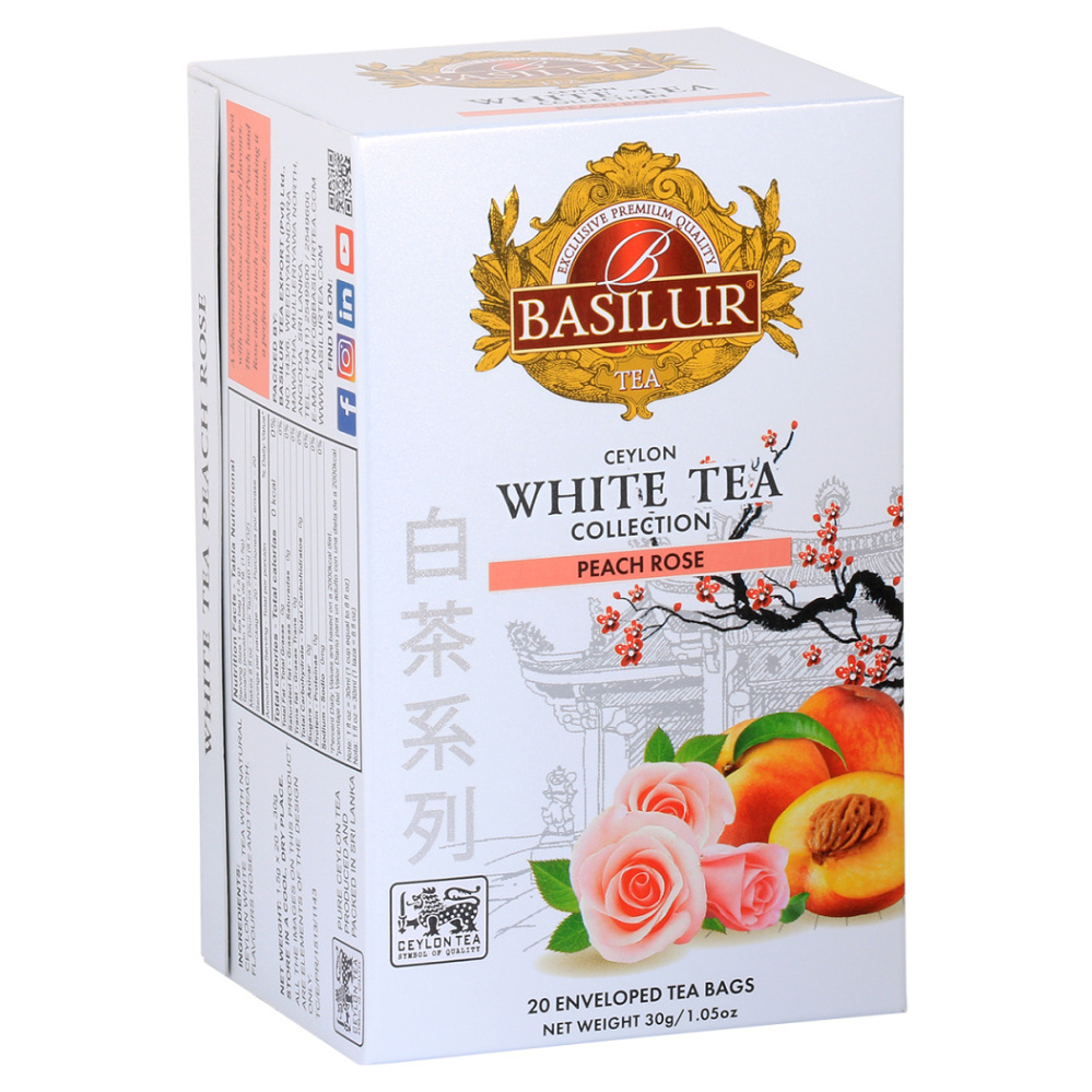 E-shop BASILUR White Tea Peach Rose bílý čaj 20 sáčků