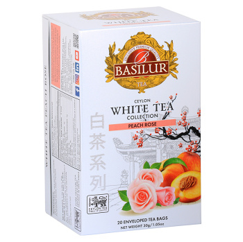 BASILUR White Tea Peach Rose bílý čaj 20 sáčků