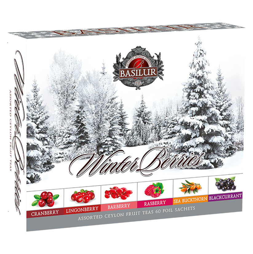 Levně BASILUR Winter berries assorted kolekce černých čajů 60 gastro sáčků