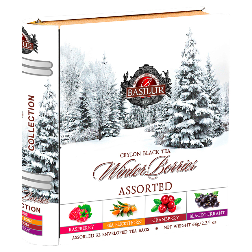 Levně BASILUR Winter berries book assorted černé čaje 32 sáčků