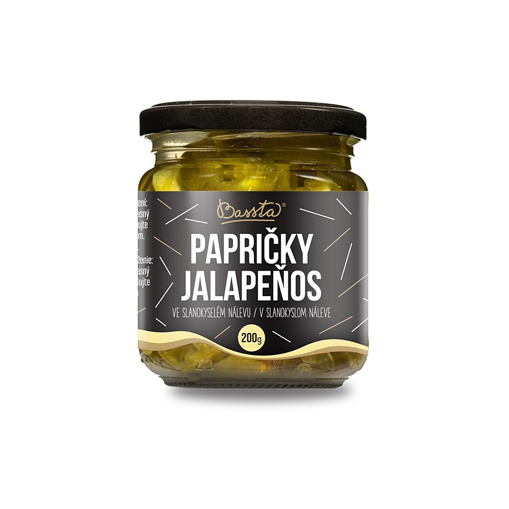 BASSTA Pálivé papričky jalapeňos ve slanokyselém nálevu 200 g