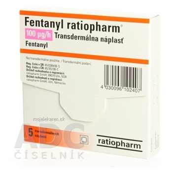 FENTANYL Ratiopharm 100 mcg/h Náplast 5X15,5 mg