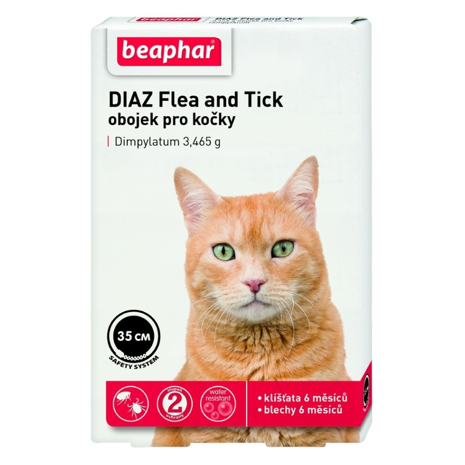 BEAPHAR Antiparazitní obojek pro kočky DIAZ Flea&Tick 35 cm