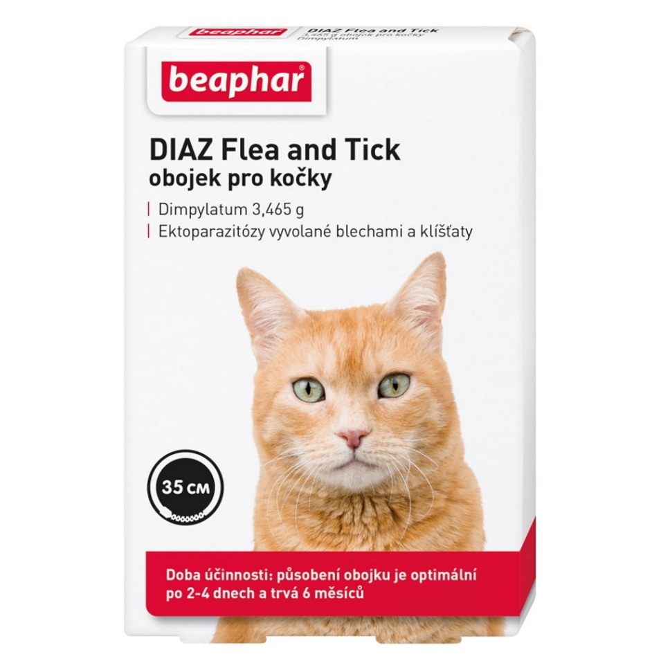 Levně BEAPHAR Diaz Flea&Tick antiparazitní obojek pro kočky 35 cm 1 ks