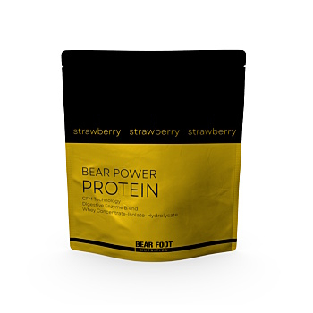 BEAR FOOT Bear power syrovátkový koncentrát CFM protein jahoda 1000 g (Syrovátkové proteiny)