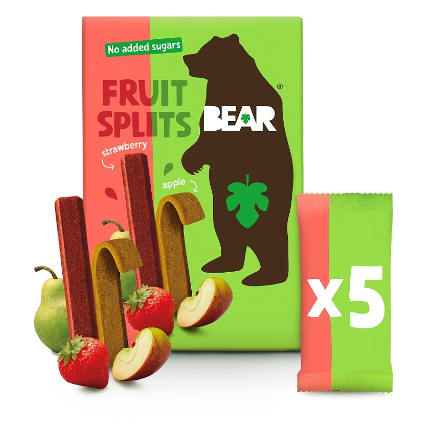 BEAR Fruit splits jahoda a jablko 5 x 20 g