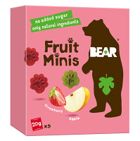 BEAR Ovocné minis jahodové a jablečné 5 x 20 g