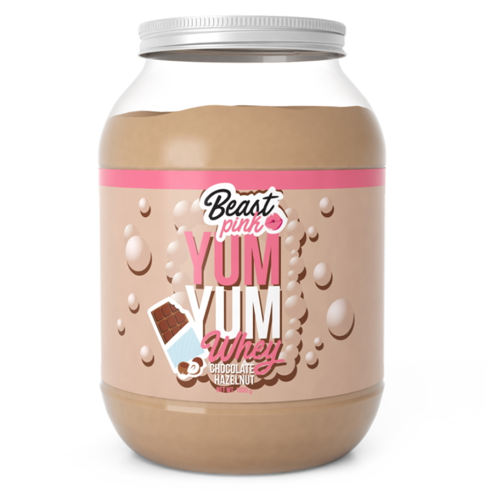 GYMBEAM BeastPink Yum yum whey protein čokoláda lískový oříšek 1000 g
