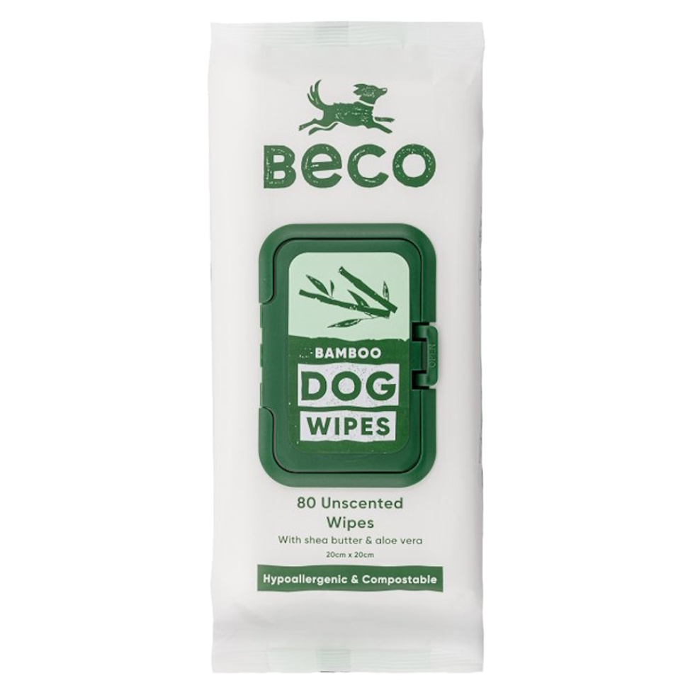 Levně BECO Bamboo čistící ubrousky pro psy neparfémované 80 ks