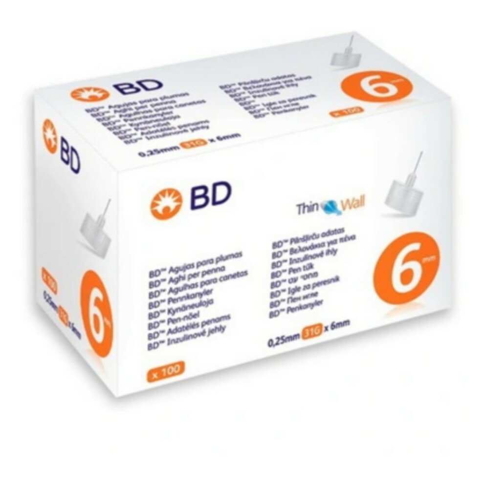 E-shop BECTON DICKINSON Inzulinové jehly 6mm x 31G tenkostěnné 100ks