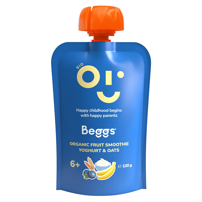 BEGGS Smoothie s ovocem jogurtem a ovesnými vločkami 6m+ BIO 120 g