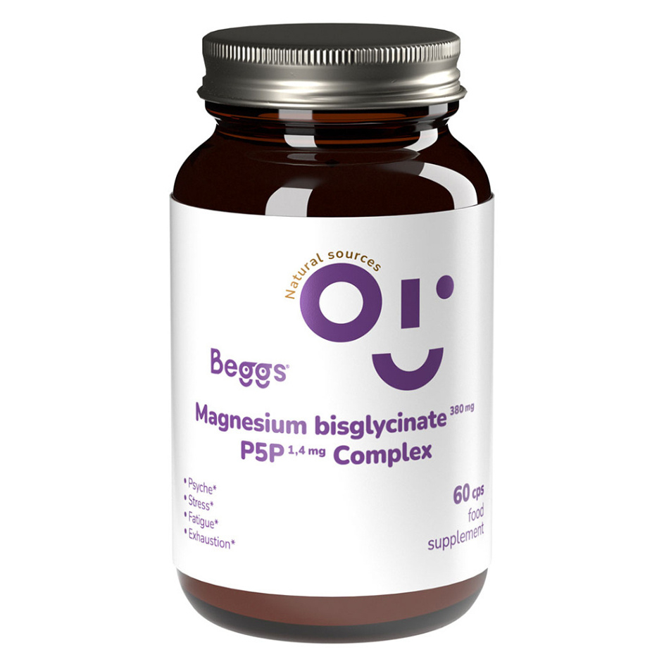 Levně BEGGS Magnesium bisglycinate 380 mg + P5P complex 1,4 mg 60 kapslí