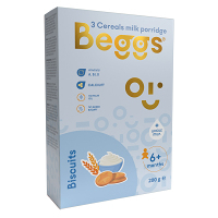 BEGGS Mléčná 3 zrnná kaše se sušenkami 6m+ 200 g