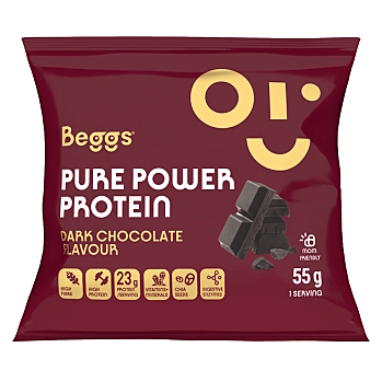 BEGGS Pure Power Protein Dark Chocolate 55 g (Na energii, při únavě) - Vícesložkové