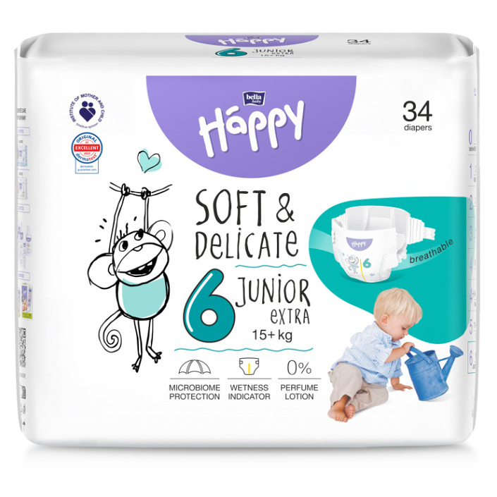 E-shop BELLA HAPPY Baby junior extra 15+ kg 34 kusů