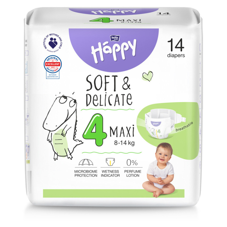 Levně BELLA HAPPY Baby maxi 8 - 14 kg 14 kusů