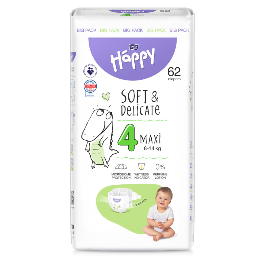 E-shop BELLA HAPPY Baby maxi 8 - 14 kg 62 kusů