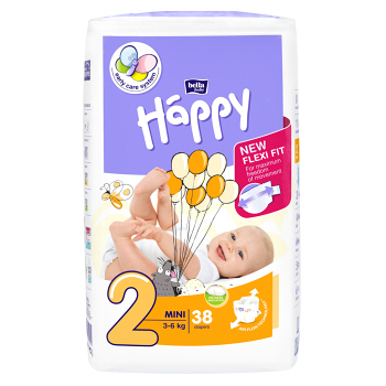 BELLA HAPPY Baby mini dětské pleny 3 - 6 kg 38 kusů