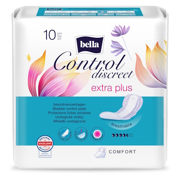 BELLA CONTROL Discreet inkontinenční vložky Extra Plus 10 kusů (Inkontinenční vložky)